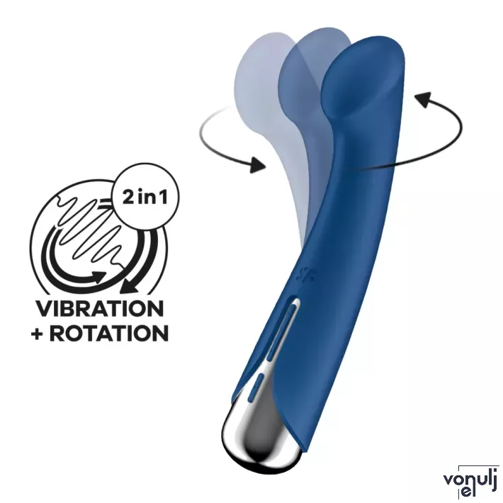 G pont vibrátor Satisfyer Spinning 1 blue - akkumulátoros,vízálló