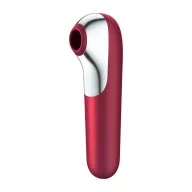 SATISFYER léghullámos csiklóizgató és vibrátor Dual Love Red - bordó színben, vízálló, akkumulátoros, ingyenes applikációval