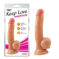 CHISA NOVELTIES élethű dildó Shadow Dildo - nagy méretű, letapasztható, herékkel, testszínű, vízálló, PVC (22 cm)