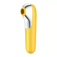 SATISFYER léghullámos csiklóizgató és vibrátor Dual Love Yellow - sárga színben, vízálló, akkumulátoros, ingyenes applikációval