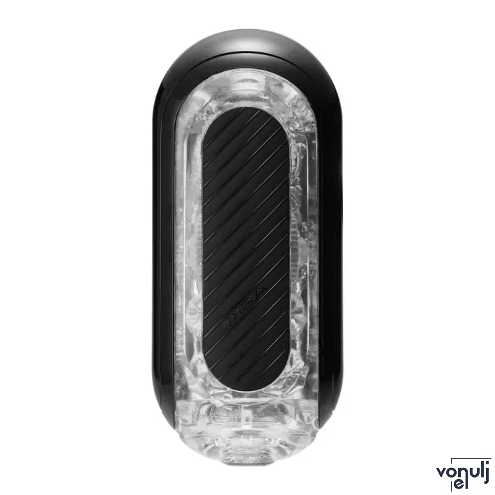 TENGA maszturbátor Flip Zero Gravity Black - vákuumos, vízálló, fekete színű tokban