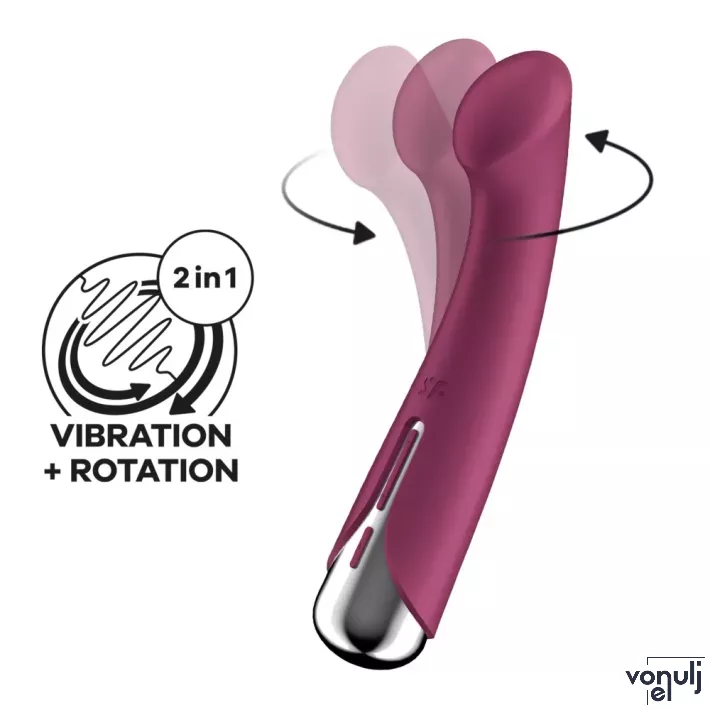 G pont vibrátor Satisfyer Spinning 1 red - akkumulátoros,vízálló