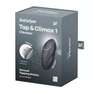 Rezgő csiklóizgató Satisfyer Tap & Climax 1 bluegrey - akkumulátoros,vízálló