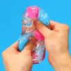 TENGA maszturbátor Bobble Crazy Cubes - áttetsző, kék és rószaszín stimuláló kockákkal, vízálló