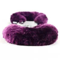 LOVETOY bilincs Fetish Pleasure Fluffy Hand Cuffs Purple - fém, lila plüss borítással