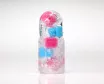 TENGA maszturbátor Bobble Crazy Cubes - áttetsző, kék és rószaszín stimuláló kockákkal, vízálló