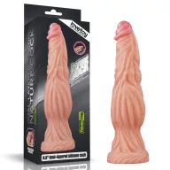 LOVETOY élethű dildó 9,5" NATURE COCK PLATINUM - nagy méretű, herék nélkül, kétrétegű, letapasztható, szilikon (24 cm)