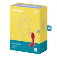 SATISFYER fenékdugó Backdoor Lover Red - piros színben, vibrátoros, vízálló, akkumulátoros