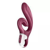 SATISFYER csiklóizgatós vibrátor Love Me Red - bordó színben, két motoros, vízálló, akkumulátoros