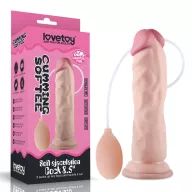 LOVETOY élethű dildó 8,5" EJACULATION COCK - közepes méretű, herék nélkül, ejakuláló, letapasztható, TPE/TPR (22 cm)