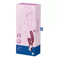 SATISFYER csiklóizgatós vibrátor Touch Me Red - bordó színben, három motoros, vízálló, akkumulátoros