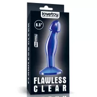 LOVETOY prosztata izgató 6.5'' Flawless Clear Prostate Plug Blue - kék színben, prosztata ingerlésére, letapasztható, vízálló, 16,5 cm