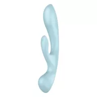 SATISFYER csiklóizgatós vibrátor Triple Oh Light Blue - világoskék színben, masszírozós, három motoros, vízálló, akkumulátoros