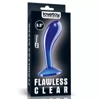 LOVETOY prosztata izgató 6'' Flawless Clear Prostate Plug Blue - kék színben, prosztata ingerlésére, letapasztható, vízálló, 15 cm