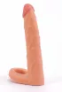 LOVETOY anál dildó 7" The Ultra Soft Double 3 - realisztikus, testszínű, herepánttal rögzíthető, vízálló, TPE, 18 cm