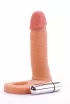 LOVETOY anál vibrátor The Ultra Soft Double-Vibrating 1 - realisztikus, testszínű, herepánttal rögzíthető, elemes, 14,7 cm