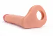 LOVETOY anál dildó The Ultra Soft Double 2 - realisztikus, testszínű, herepánttal rögzíthető, vízálló, TPE, 15,9 cm