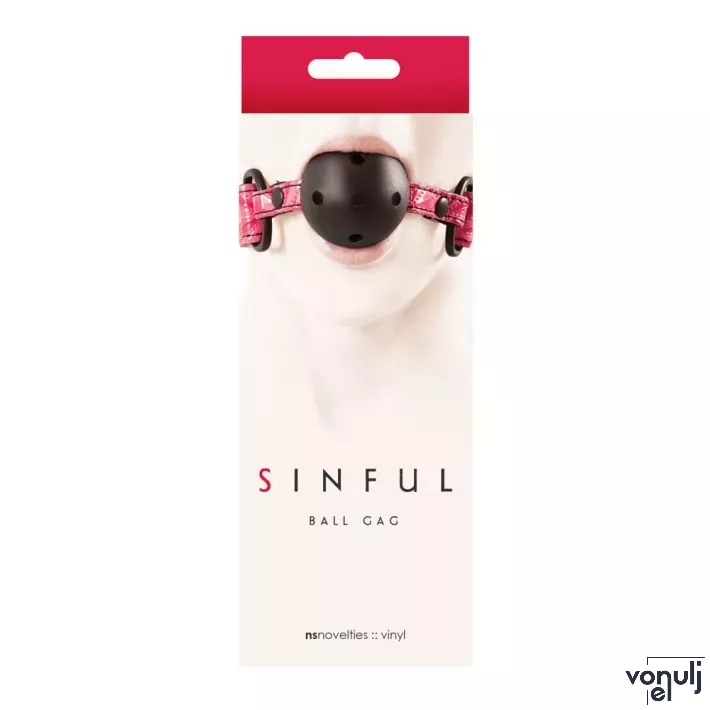 NS NOVELTIES szájpecek Sinful Ball Gag Pink - rózsaszín színben, fetish játékokhoz