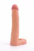 LOVETOY anál dildó The Ultra Soft Double 2 - realisztikus, testszínű, herepánttal rögzíthető, vízálló, TPE, 15,9 cm