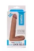 LOVETOY anál dildó The Ultra Soft Double 2 - realisztikus, testszínű, herepánttal rögzíthető, vízálló, TPE, 15,9 cm