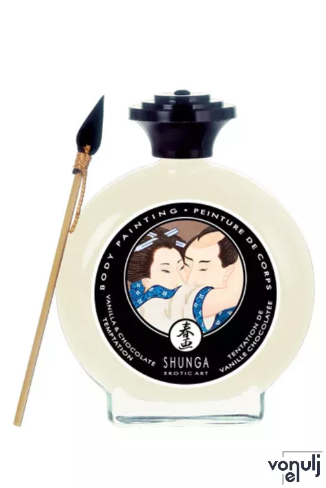 SHUNGA testfesték White Chocolate & Vanilla Bodypainting 100ml - fehér csokoládé és vanília ízű