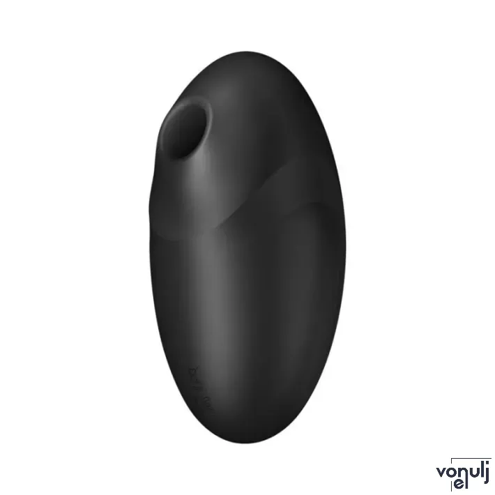 SATISFYER léghullámos csiklóizgató Vulva Lover 3 Black - fekete színben, rezgő funkcióval, kompakt kivitel, vízálló, akkumulátoros