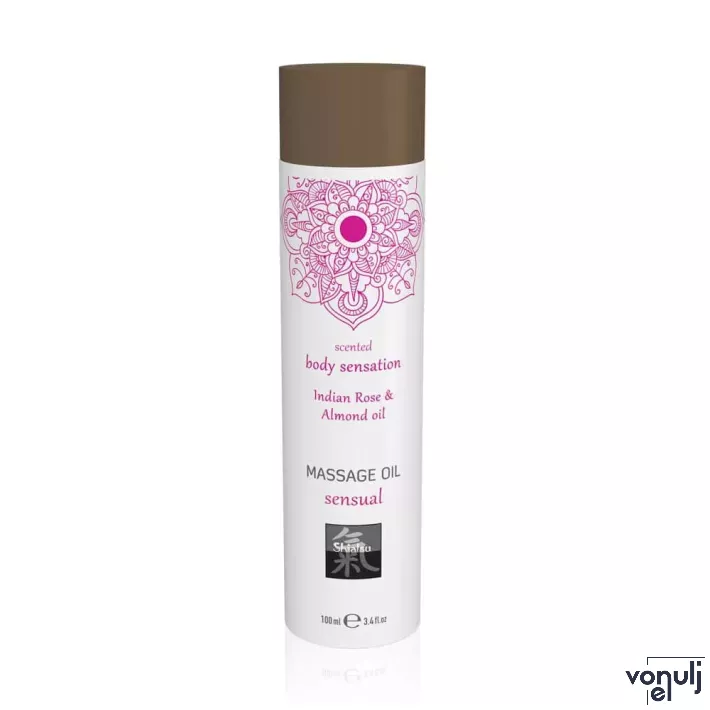 SHIATSU masszázsolaj Massage Oil Sensual Indian Rose & Almond Oil 100 ml - indiai rózsa és mandula illattal