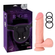 CHISA NOVELTIES felcsatolható dildó RGB Kyle Korver Strap-On - realisztikus, herés, testszínű, állítható hámmal, PVC (22 cm)