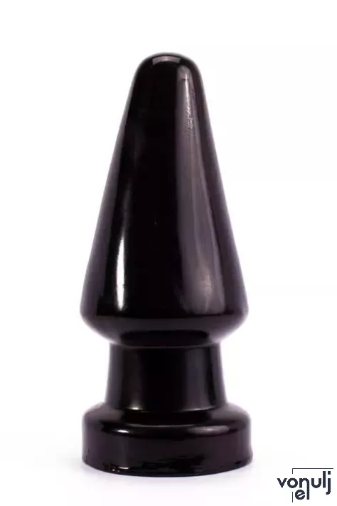 LOVETOY fenékdugó King Sized Anal Shocker - fekete színben, letapasztható, PVC (19 cm)