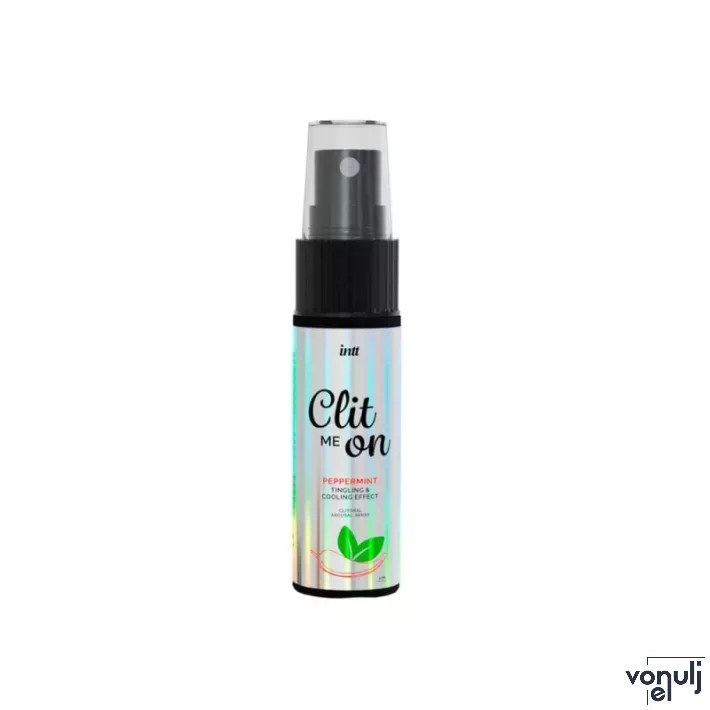 INTT stimuláló spray Clit Me On Peppermint 12 ml - csiklóstimuláló, borsmenta illatú, melegítő és pulzáló hatással