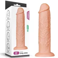 LOVETOY élethű dildó 11" LONG DILDO FLESH - nagy méretű, herék nélkül, letapasztható, PVC (28 cm)