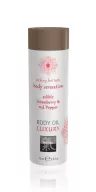 SHIATSU testolaj Luxury Body Oil Edible Strawberry & Red Pepper 75 ml - ehető, eper és pirospaprika ízű