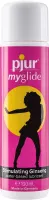 PJUR intim síkosító Myglide Bottle 100 ml - vízbázisú, forrósító hatással, stimuláló ginzenggel, óvszerhez és segédeszközhöz is