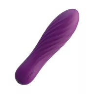 SVAKOM minivibrátor Tulip Violet - lila színben, vízálló, bordázott, stimuláló felszínnel, akkumulátoros