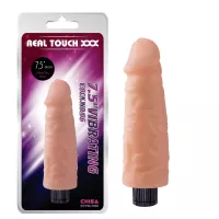 CHISA NOVELTIES élethű vibrátor Real Touch XXX 7.5 inch Vibrating Cock No.06 - realisztikus, testszínű, vízálló, elemes, TPE (19 cm)