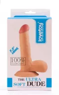 LOVETOY élethű dildó 7.5" ULTRA SOFT DUDE  - közepes méretű, ultra rugalmas, herékkel, letapasztható, TPE (19 cm)