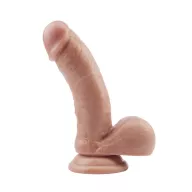 CHISA NOVELTIES élethű dildó Fashion Dude 7 inch Cock Flesh - közepes méretű, letapasztható, herékkel, testszínű, vízálló, PVC (17,7 cm)