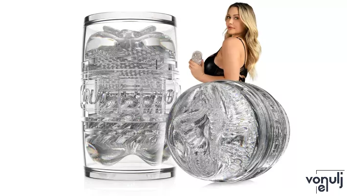 FLESHLIGHT maszturbátor Quickshot Mia Malkova - realisztikus, ánusz és vagina nyílással, áttetsző, vizálló, vibráció nélküli