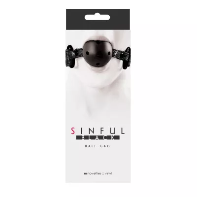 NS NOVELTIES szájpecek Sinful Ball Gag Black - fekete színben, fetish játékokhoz