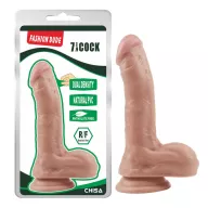 CHISA NOVELTIES élethű dildó Fashion Dude 7.9 inch Cock Flesh - nagy méretű, letapasztható, herékkel, testszínű, vízálló, PVC (20,5 cm)