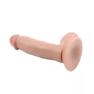 CHISA NOVELTIES élethű dildó Fashion Dude 7.1 inch Cock Flesh - közepes méretű, letapasztható, herékkel, testszínű, vízálló, PVC (17,8 cm)