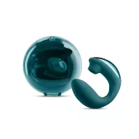 NS NOVELTIES csiklóizgatós vibrátor Desire Euphoria Dark Teal - türkiz színben, léghullámos, g-pontos, flexibilis, vízálló, akkumulátoros