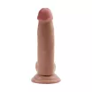 CHISA NOVELTIES élethű dildó Fashion Dude 7.1 inch Cock Flesh - közepes méretű, letapasztható, herékkel, testszínű, vízálló, PVC (17,8 cm)