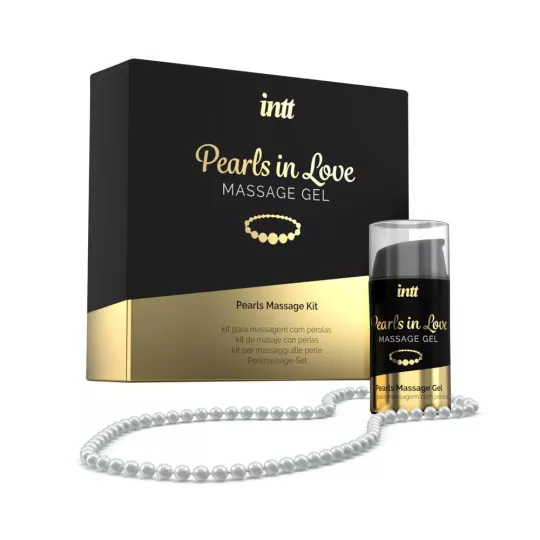 INTT masszázs szett Pearls in Love Airless Bottle 15 ml + Pearl Necklac - masszázsgélből és gyöngy nyakláncból álló szett