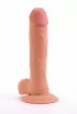 LOVETOY élethű dildó 9" ULTRA SOFT DUDE 5 - nagy méretű, vastag, ultra rugalmas, herékkel, letapasztható, TPE (23 cm)