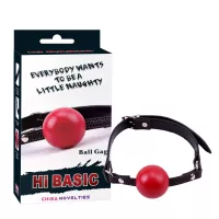 CHISA NOVELTIES szájpecek Red Ball Gag - fekete-piros színben, fetish játékokhoz