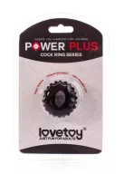 LOVETOY péniszgyűrű Power Plus Cockring 1 - fekete színben, külső stimuláló felülettel, vízálló, vibráció nélküli