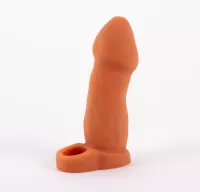 X-MEN péniszköpeny 7.2" Fantastic Penis Extender II - realisztikus, heregyűrűs, enyhén erezett, tetején nyitott, vízálló, TPE (18 cm)