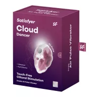 SATISFYER léghullámos csiklóizgató Cloud Dancer Red Print - fehér és bordó színben,érintésmentes léghullámos és rezgő funkcióval,vízálló,akkumulátoros