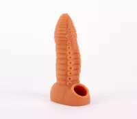 X-MEN péniszköpeny 7.2" Fantastic Penis Extender I - realisztikus, heregyűrűs, stimuláló felszínnel, végén nyitott, vízálló, TPE (18 cm)